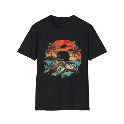 Sea Turtle Sunset T-Shirt — Tropical Beach Graphic Tee