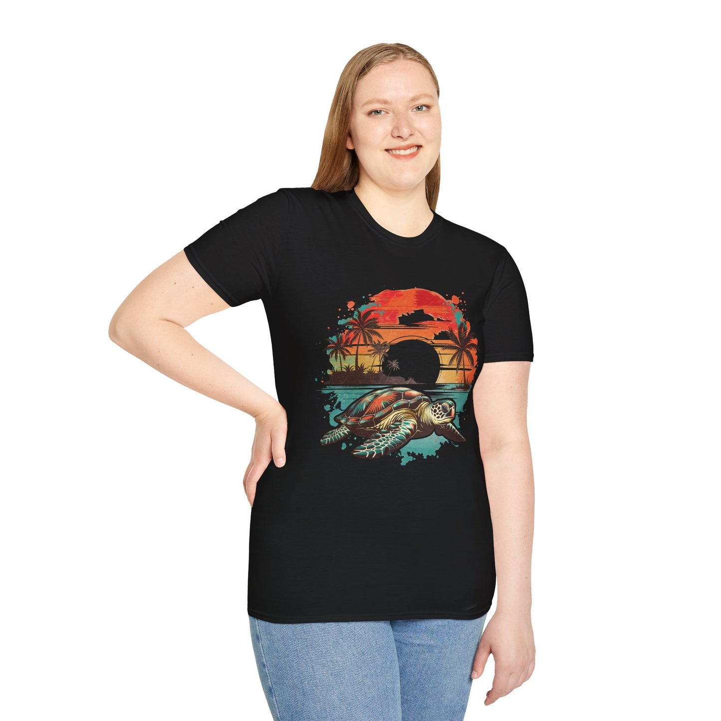 Sea Turtle Sunset T-Shirt — Tropical Beach Graphic Tee
