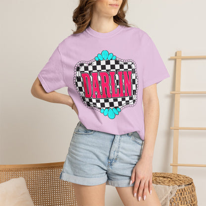 Darlin' Checkerboard Graphic T-Shirt