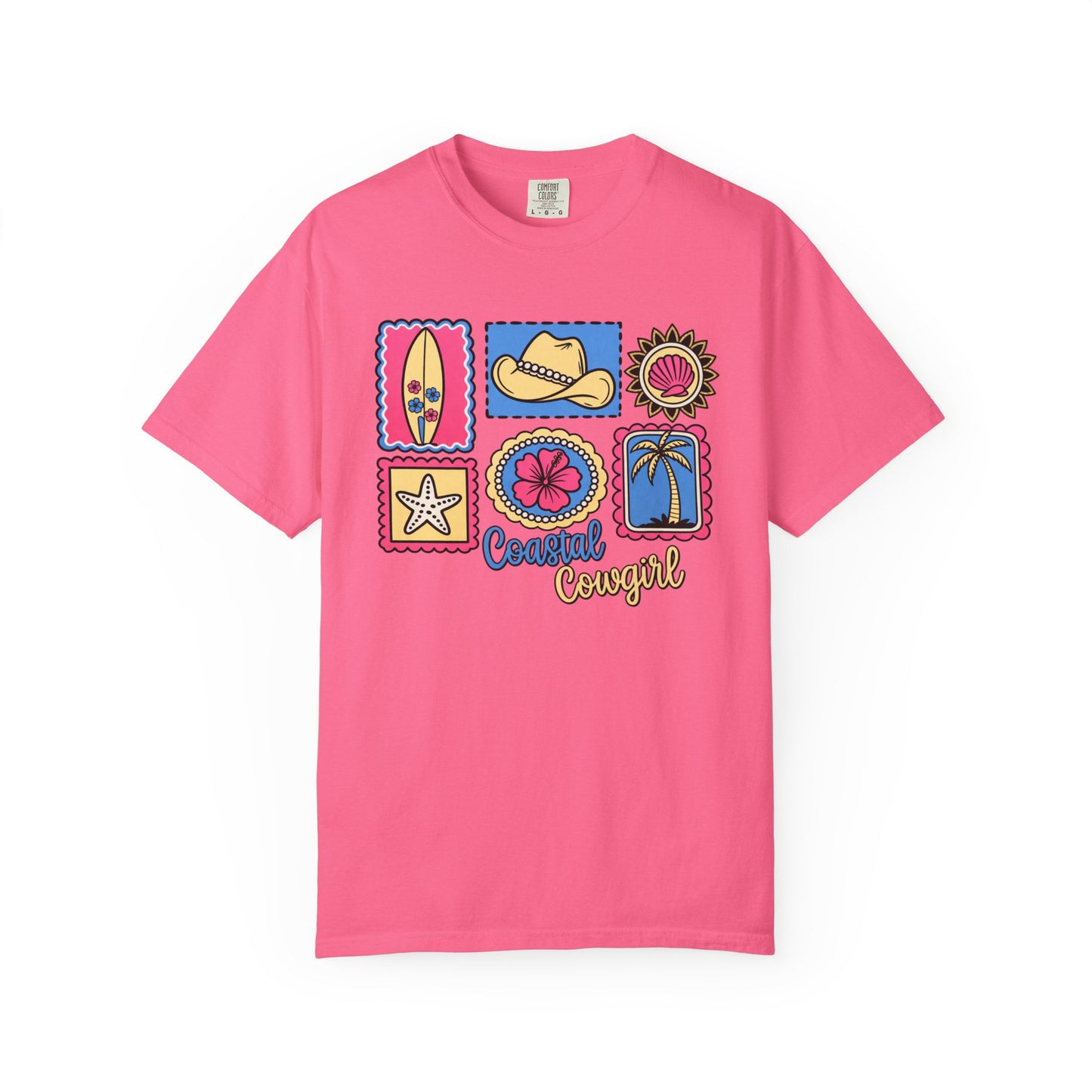 Coastal Cowgirl Graphic T-Shirt — Retro Beach Icons Tee