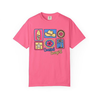 Coastal Cowgirl Graphic T-Shirt — Retro Beach Icons Tee