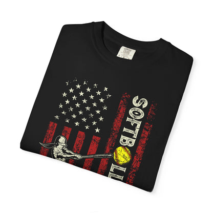 Softball Vintage Flag T-Shirt