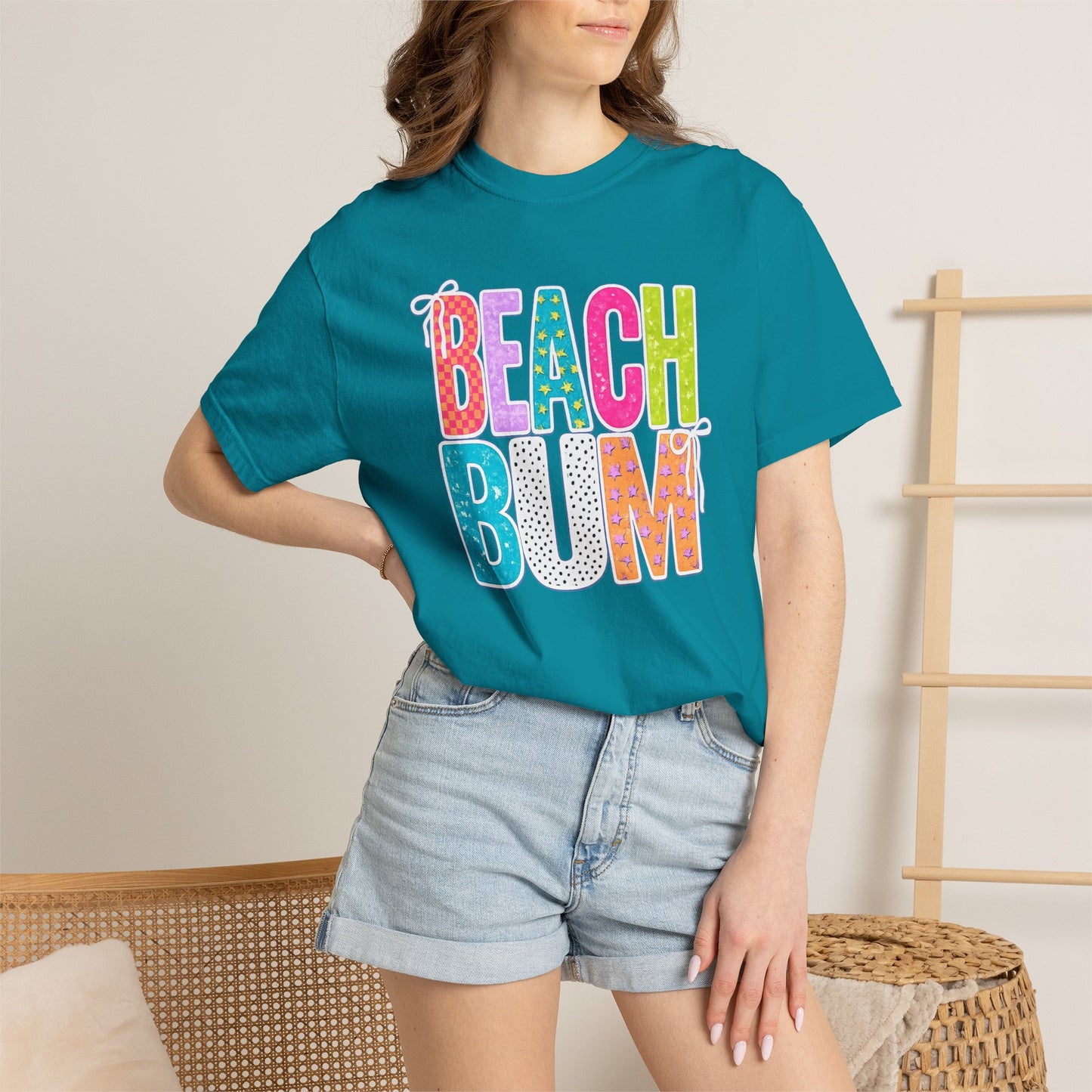 Beach Bum T-Shirt — Colorful Retro Lettering Summer Tee