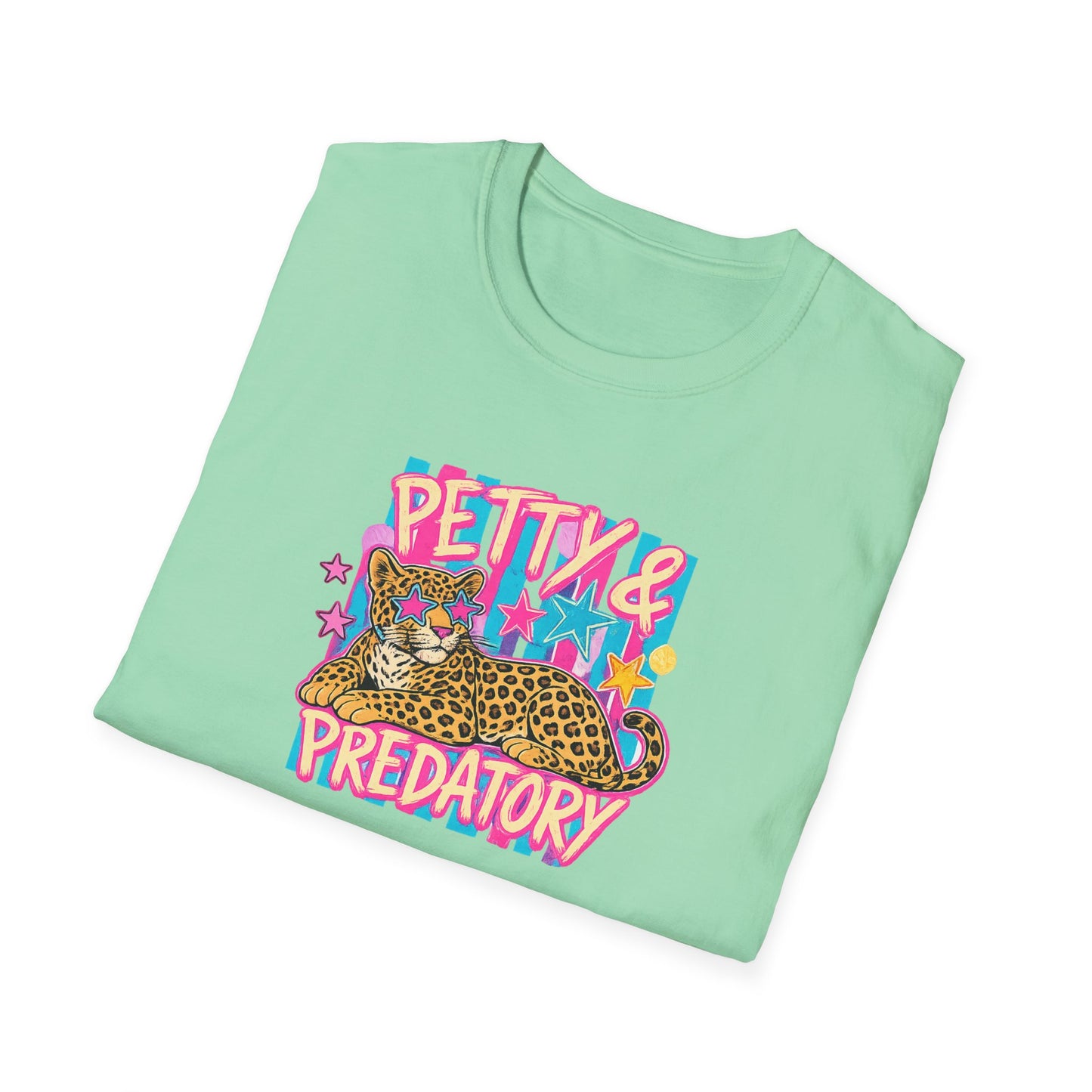 Petty & Predatory Leopard T-Shirt — Cute Retro Graphic Tee for Cat Lovers