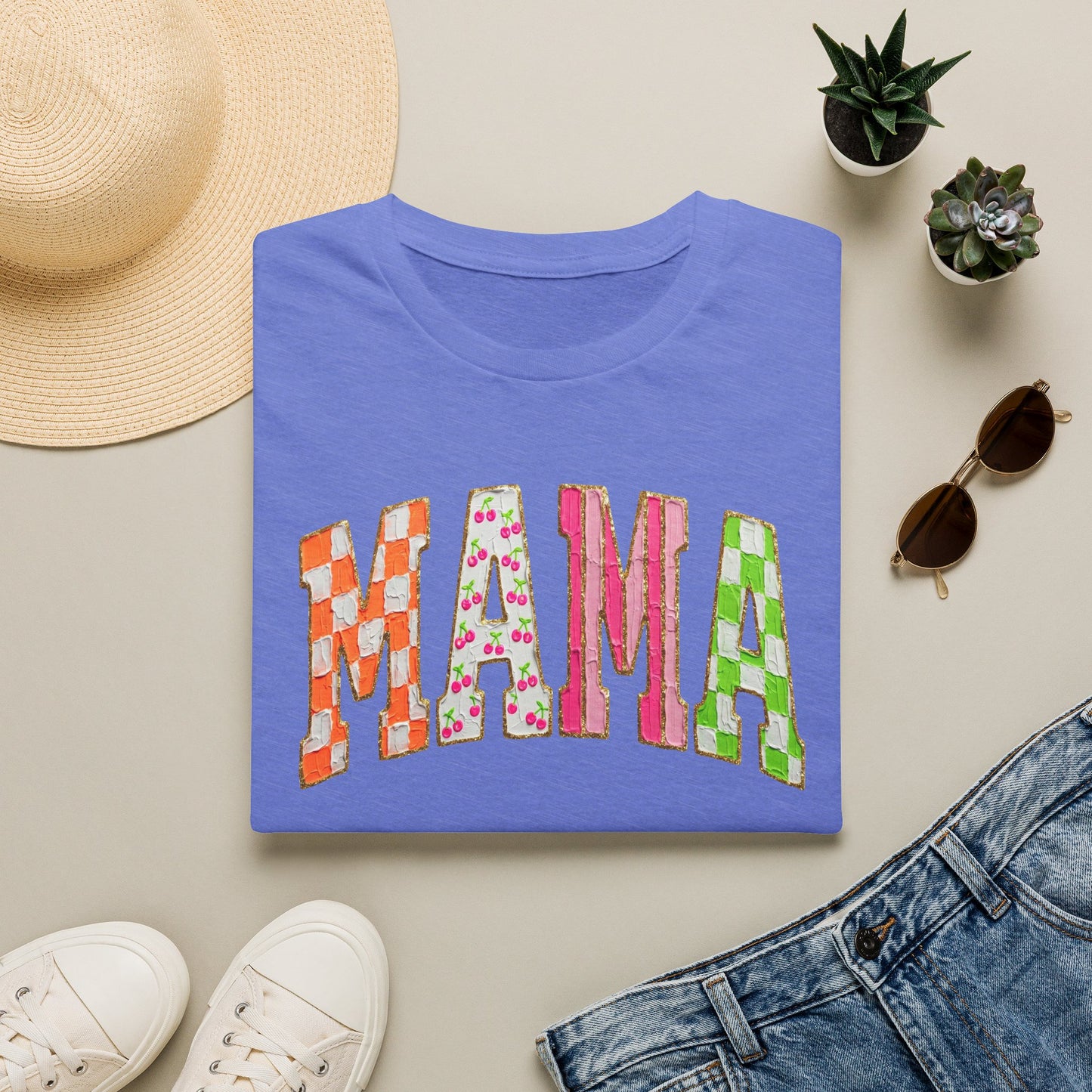 Mama Floral Patchwork T-Shirt