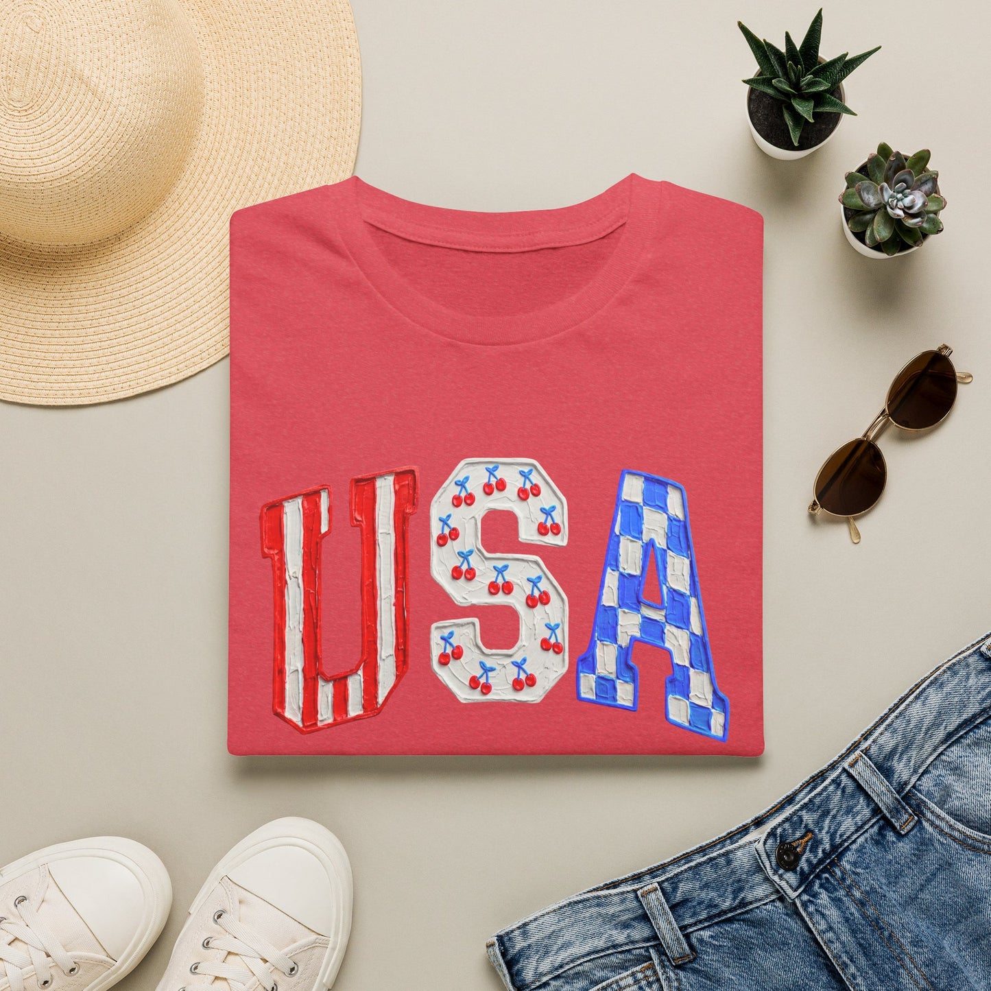 USA Graphic T-Shirt — Red White & Blue Patriotic 4th of July Tee