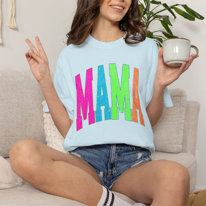 Mama Colorblock T-Shirt — Bright Retro Mama Graphic Tee for Mothers' Day & Everyday
