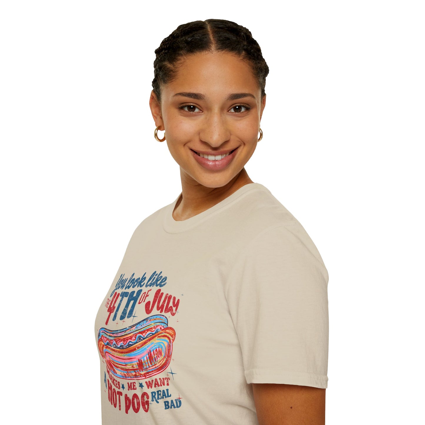 4th of July Hot Dog T-Shirt — Retro Patriotic BBQ Tee