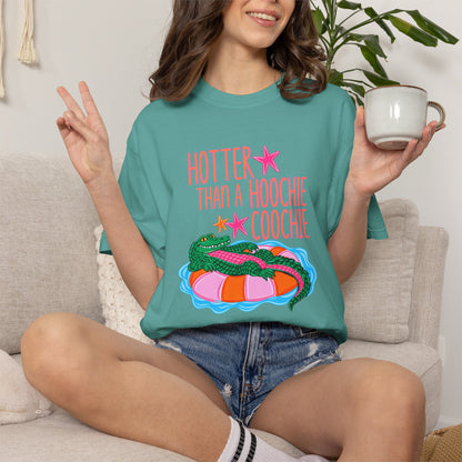 T-Shirt — "Hotter Than a Hoochie Coochie" Gator Pool Graphic Tee
