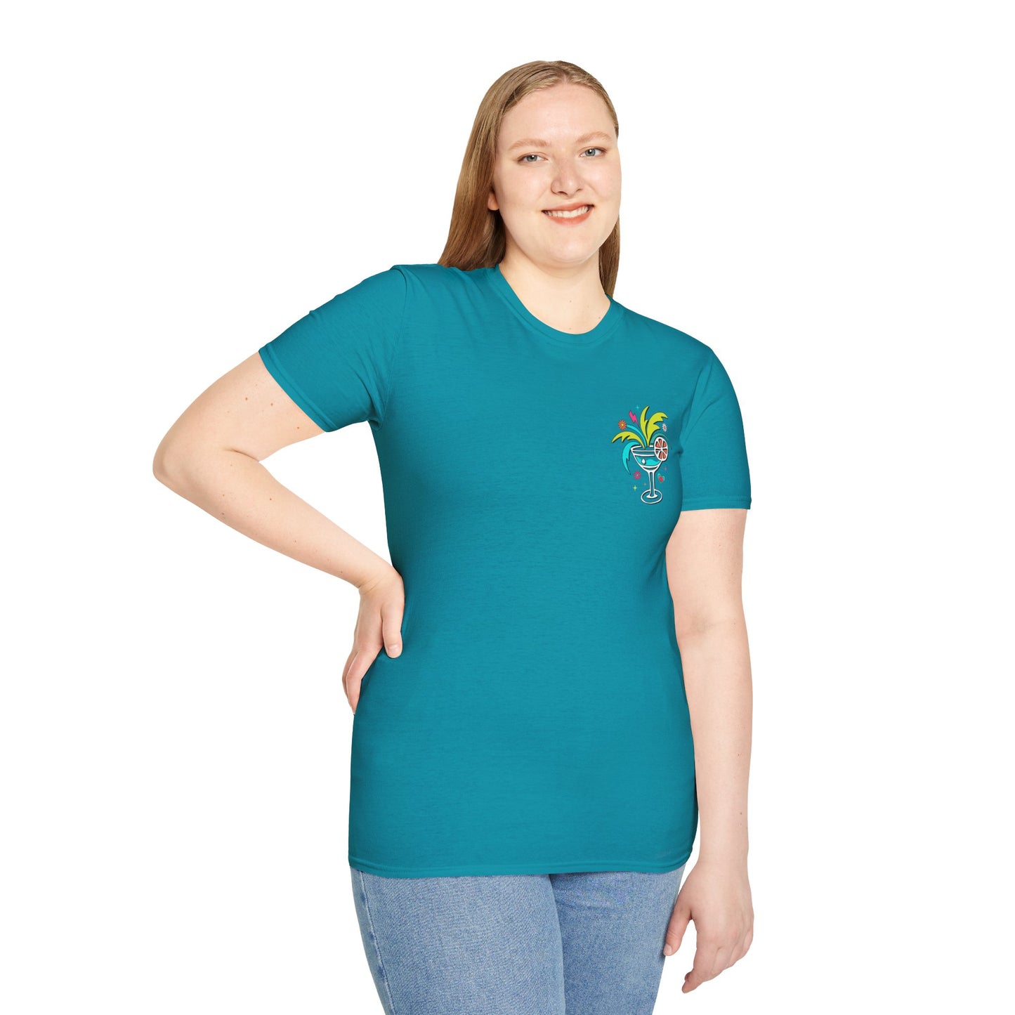T-Shirt — "Tanned and Tipsy" Tropical Cocktail Graphic Tee