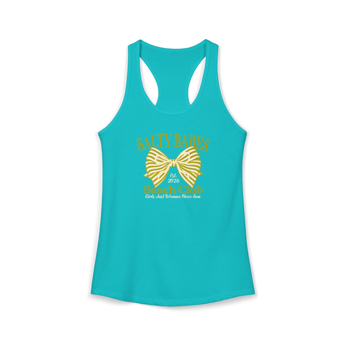 Salty babe Yellow Racerback Tank