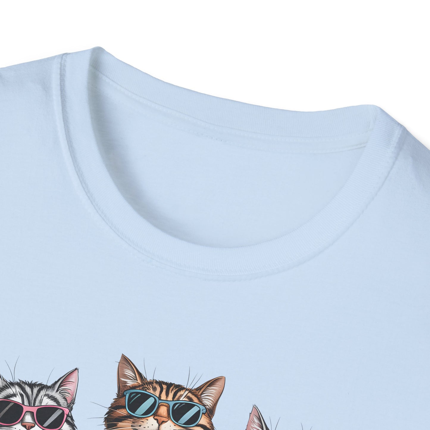 Funny Cats in Bathing Suits T-Shirt — Retro Trio Cat Beach Tee