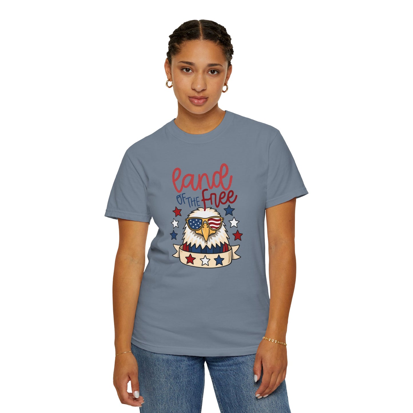 Land of the Free Eagle T-Shirt — Patriotic 4th of July American Flag Design