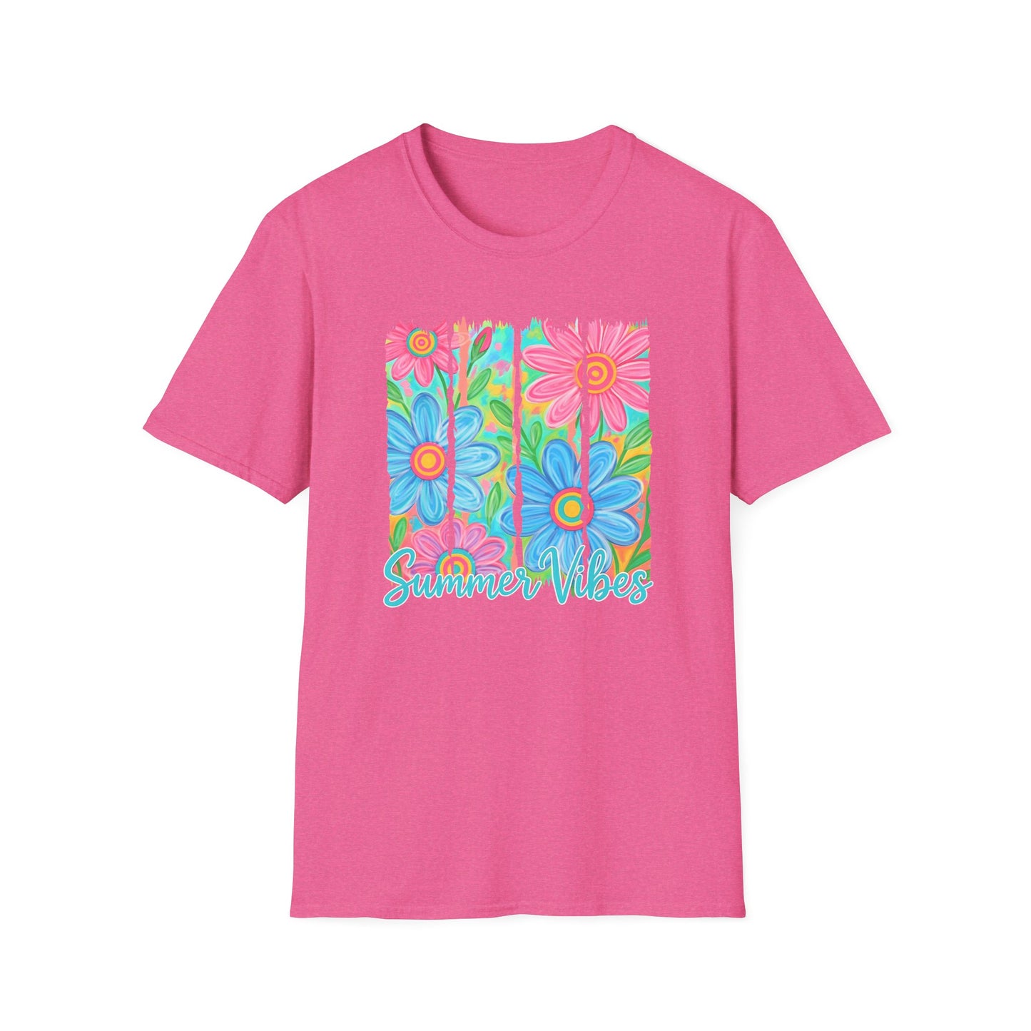 Summer vibes floral tee- Gildan softstyle