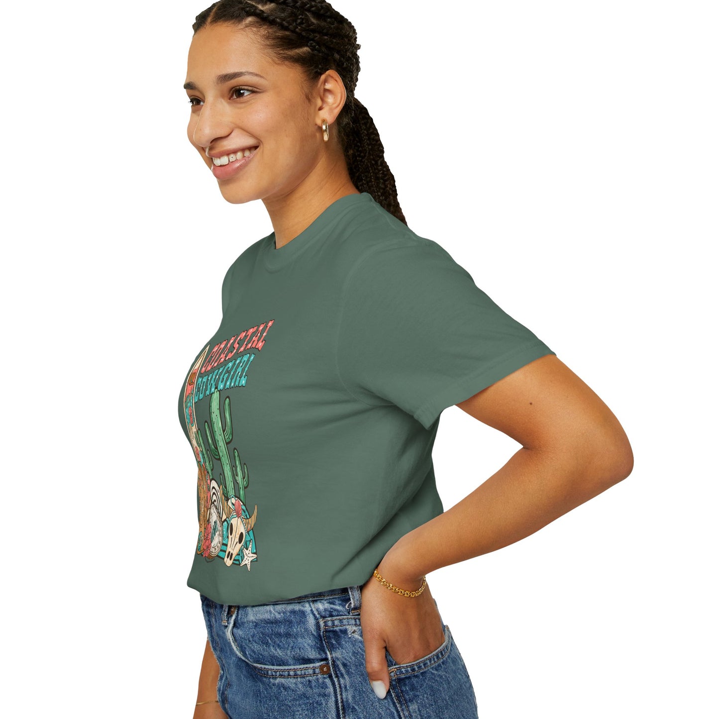 Coastal Cowgirl T-Shirt — Vintage Surf & Cactus Beach Graphic