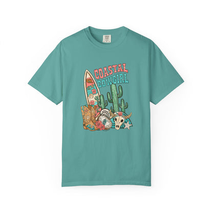 Coastal Cowgirl T-Shirt — Vintage Surf & Cactus Beach Graphic