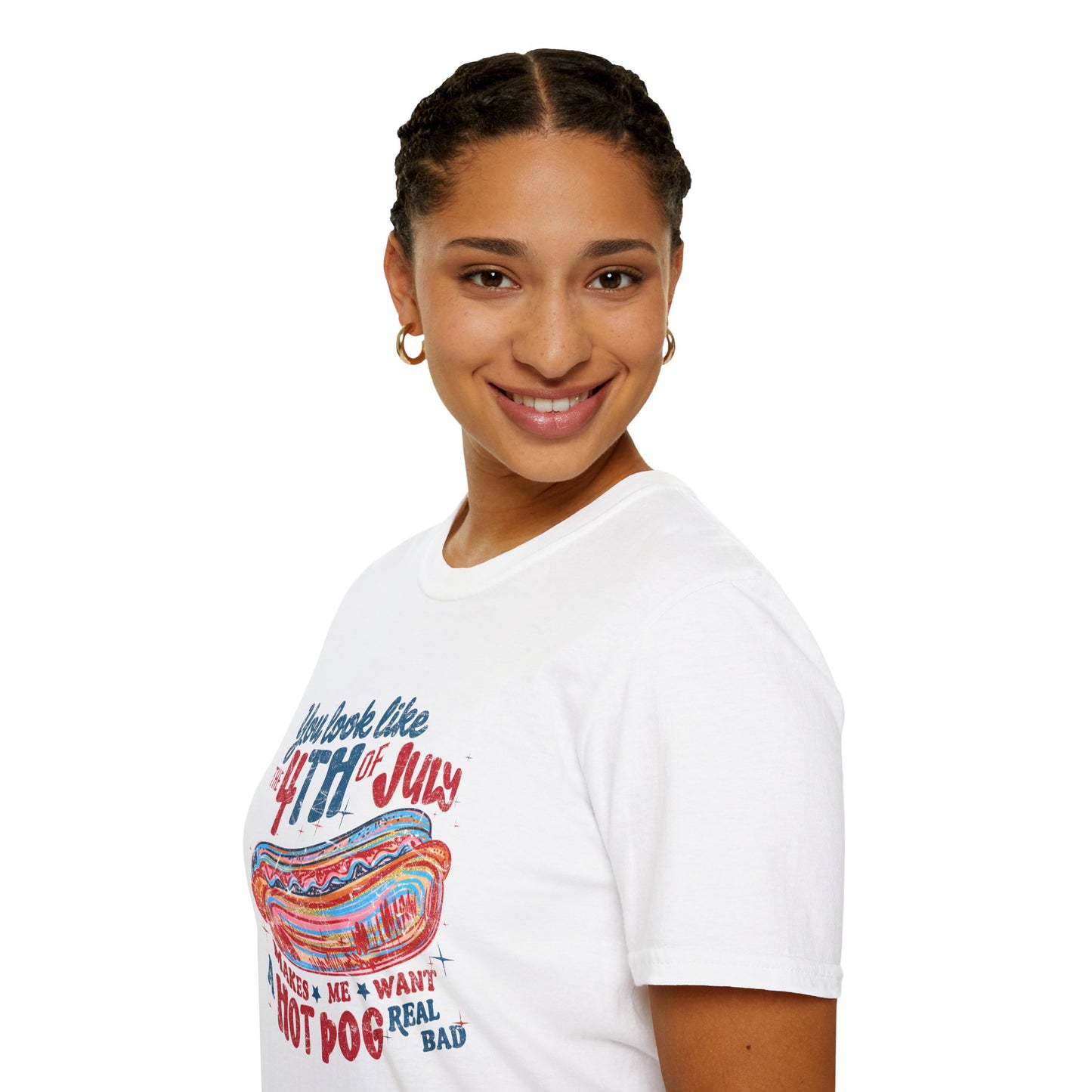 4th of July Hot Dog T-Shirt — Retro Patriotic BBQ Tee