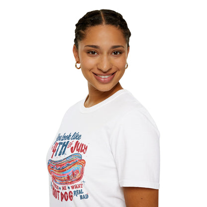 4th of July Hot Dog T-Shirt — Retro Patriotic BBQ Tee