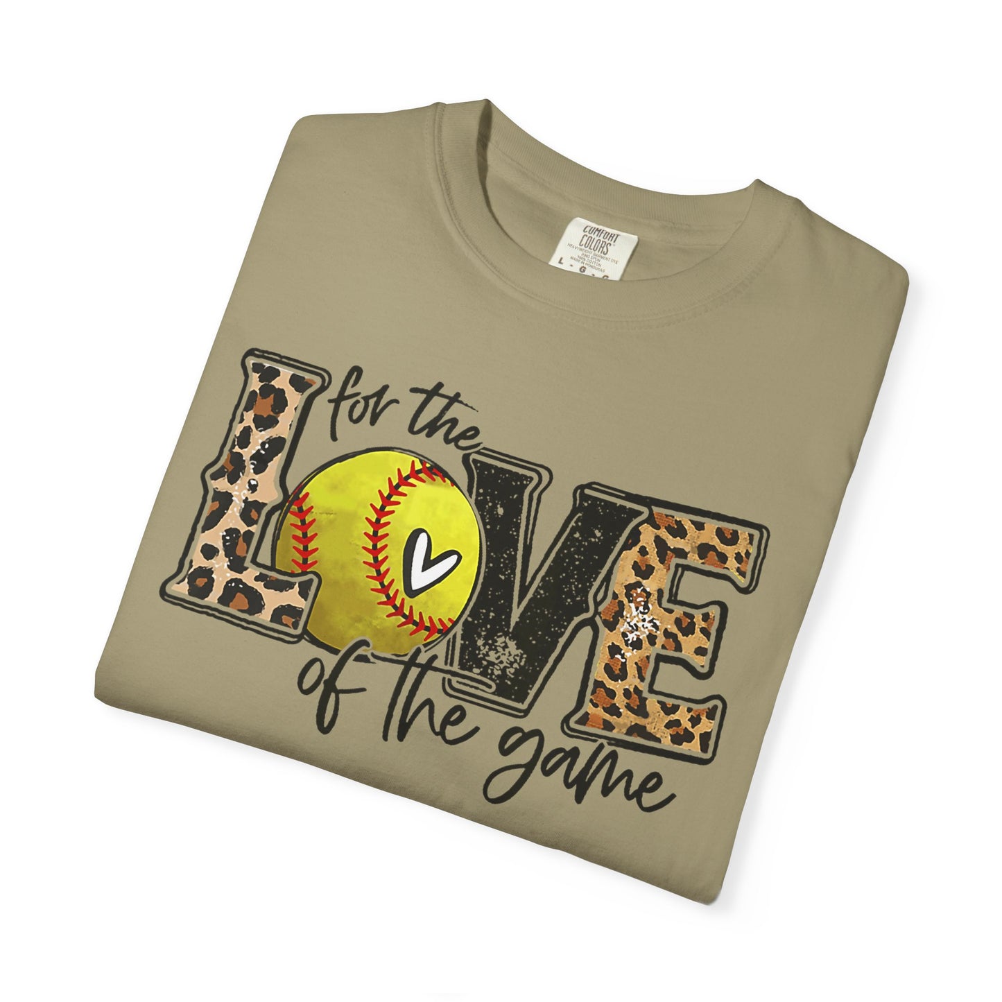 Love of the Game Softball T-Shirt — Leopard Print Tennis Ball Design