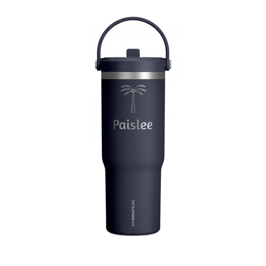 Personalized 32oz Tumbler - Palm Tree Name Engraved Travel Bottle