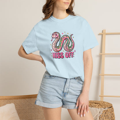 Snake "Hiss Off" Graphic T-Shirt — Retro Cute Reptile Tee