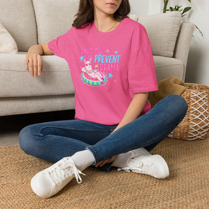 Only You Can Prevent Drama T-Shirt — Cute Llama Pool Float Graphic Tee