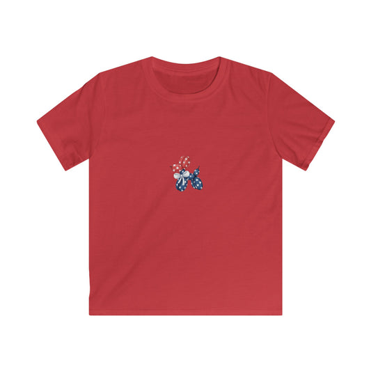 Kids Tee - Cute Patriotic Balloon Dog Silhouette (Red & Blue)