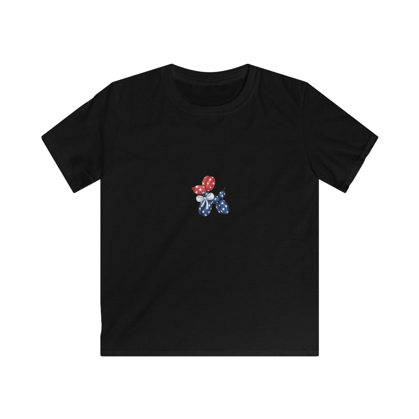 Kids Tee - Cute Patriotic Balloon Dog Silhouette (Red & Blue)