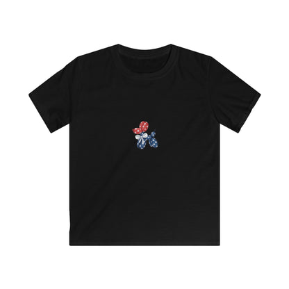 Kids Tee - Cute Patriotic Balloon Dog Silhouette (Red & Blue)