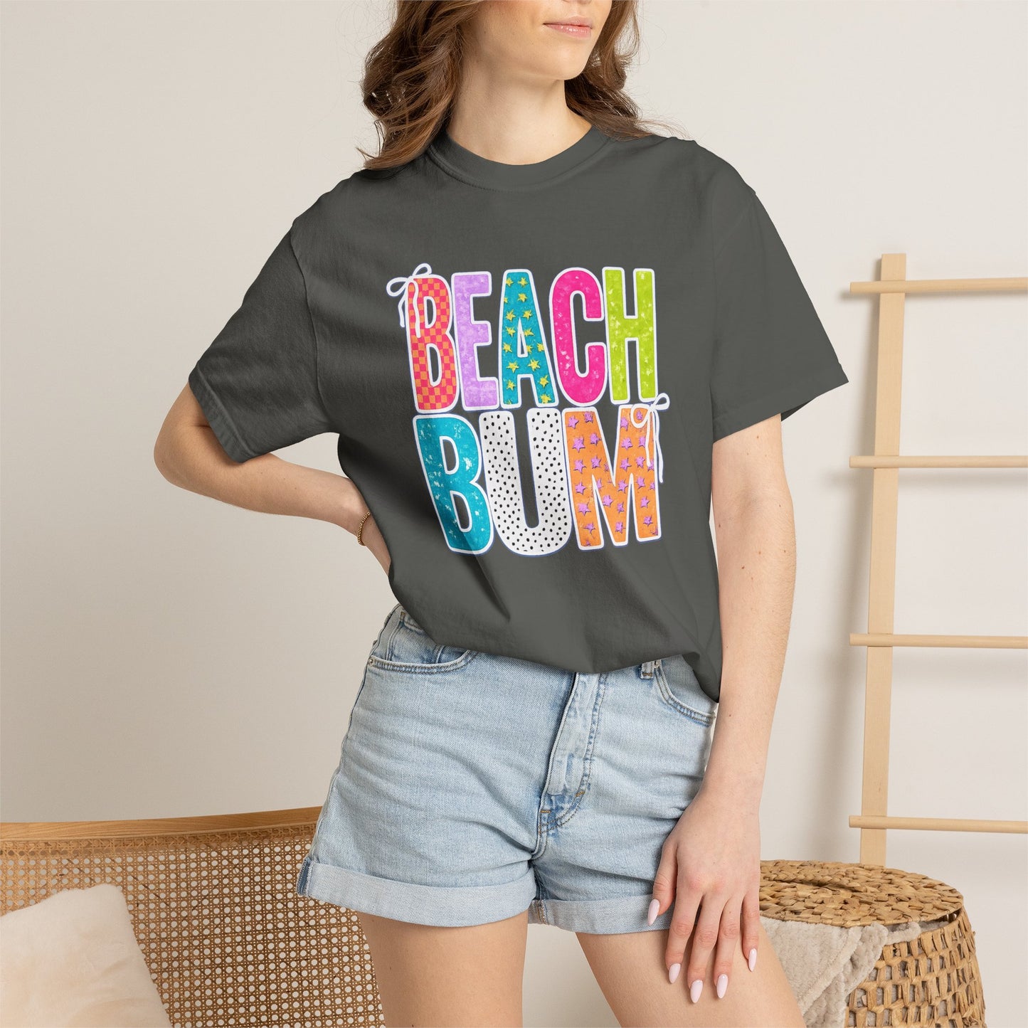 Beach Bum T-Shirt — Colorful Retro Lettering Summer Tee