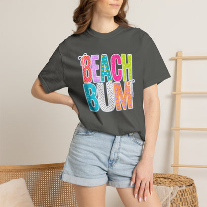 Beach Bum T-Shirt — Colorful Retro Lettering Summer Tee