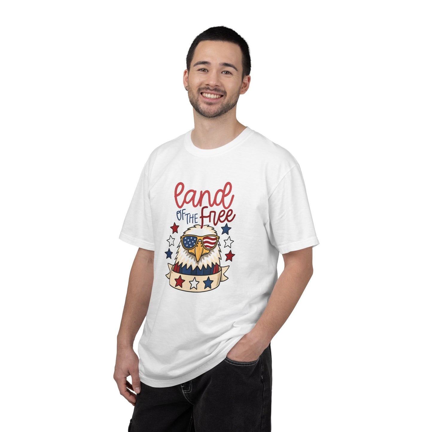 Land of the Free Eagle T-Shirt — Patriotic 4th of July American Flag Design