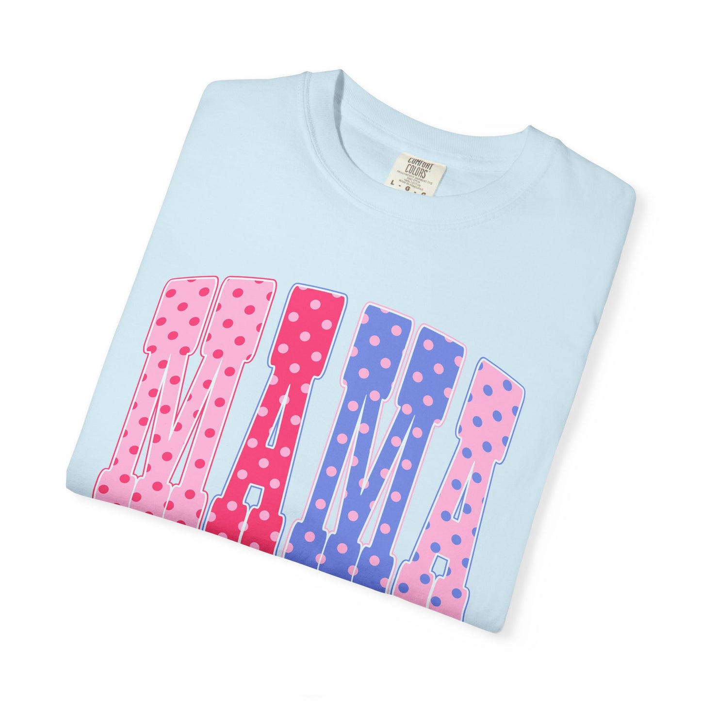 Mama Polka Dot Graphic T-Shirt — Pink & Purple Retro Mother's Day Tee