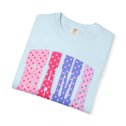 Mama Polka Dot Graphic T-Shirt — Pink & Purple Retro Mother's Day Tee