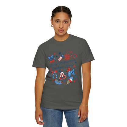 Patriotic 4th of July T-Shirt — "Stars, Stripes and Freedom Vibes" Graphic Tee