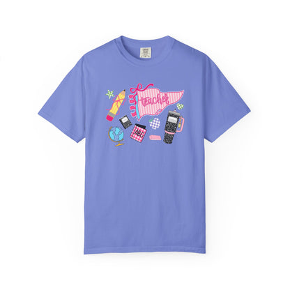 Teacher Essentials T-Shirt — Fun School Supplies Graphic