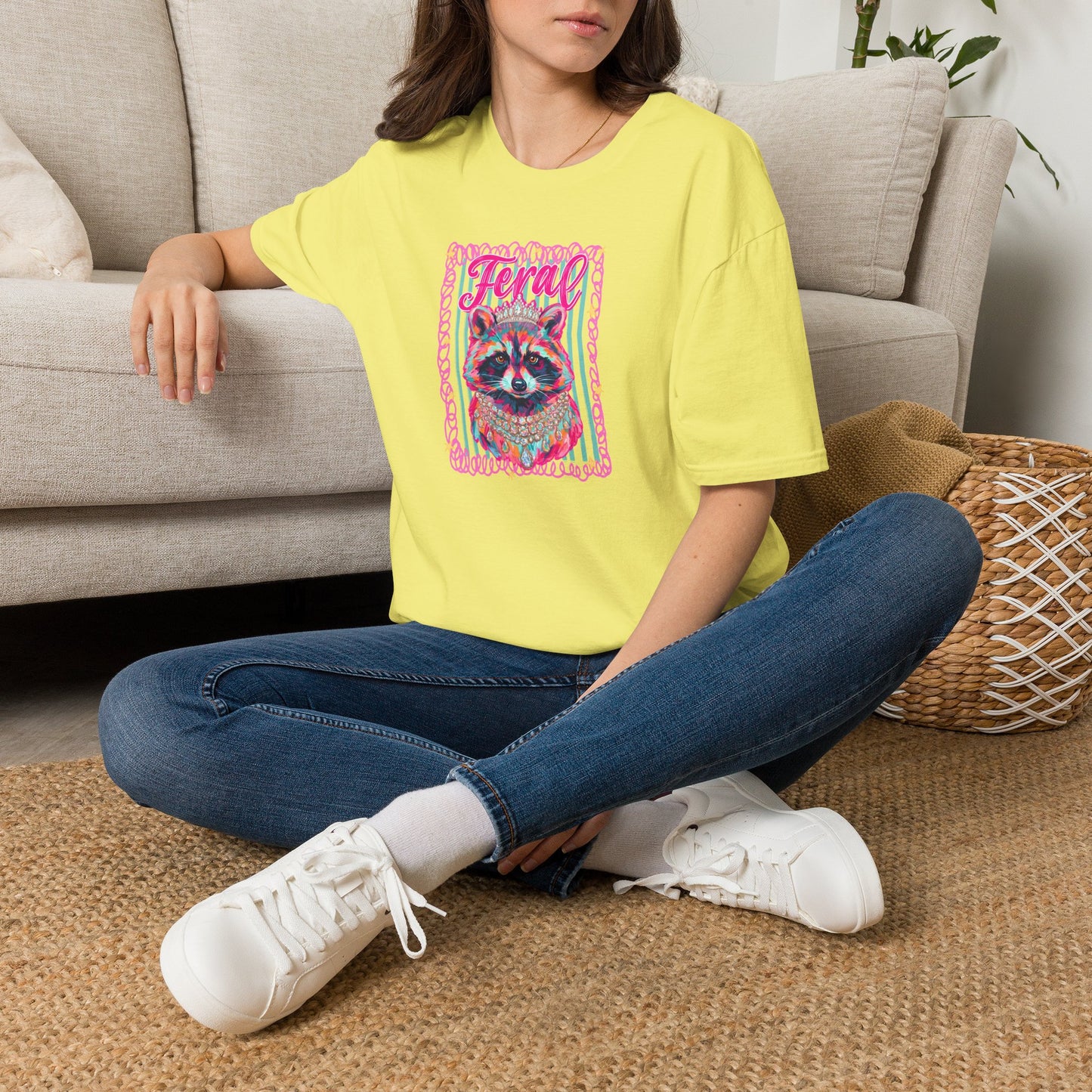 Feral Raccoon Gildan softstyle tshirt