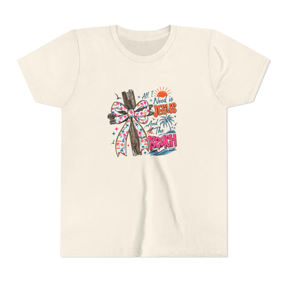Youth Tee - All I Need is Jesus and the Beach Graphic Tee