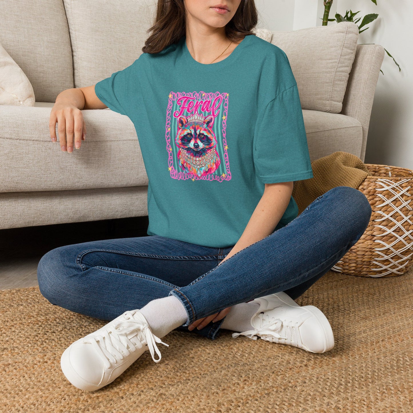 Feral Raccoon Gildan softstyle tshirt