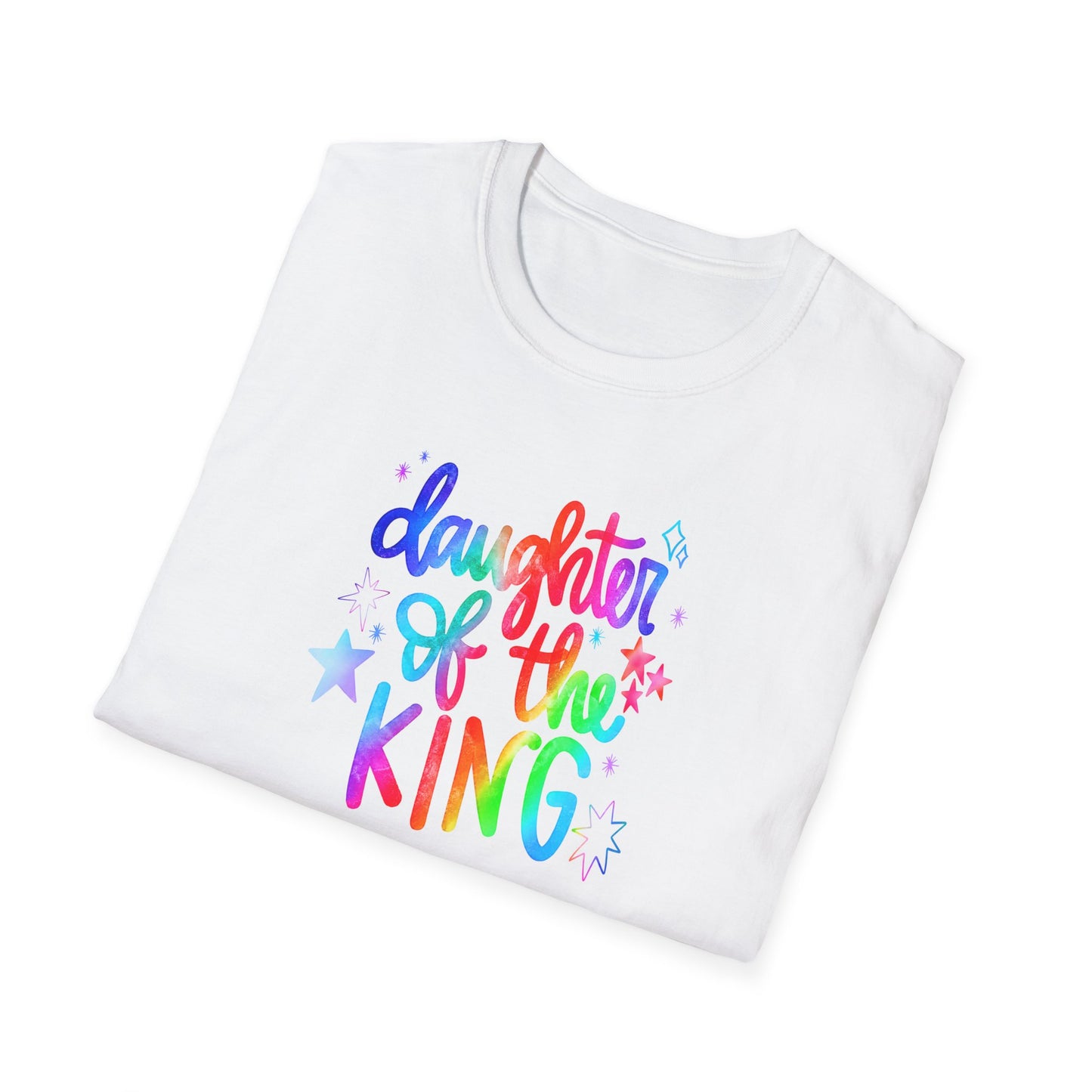 Daughter of the King Rainbow T-Shirt — Christian Faith Graphic Tee for Girls