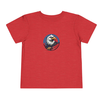 Toddler Tee — Patriotic Bald Eagle USA Flag Graphic