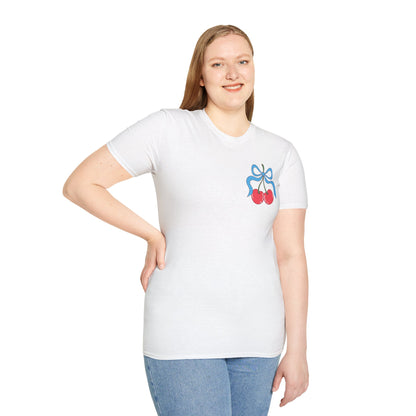 Patriotic Cherry T-Shirt — USA 1776 Fourth of July Graphic Tee