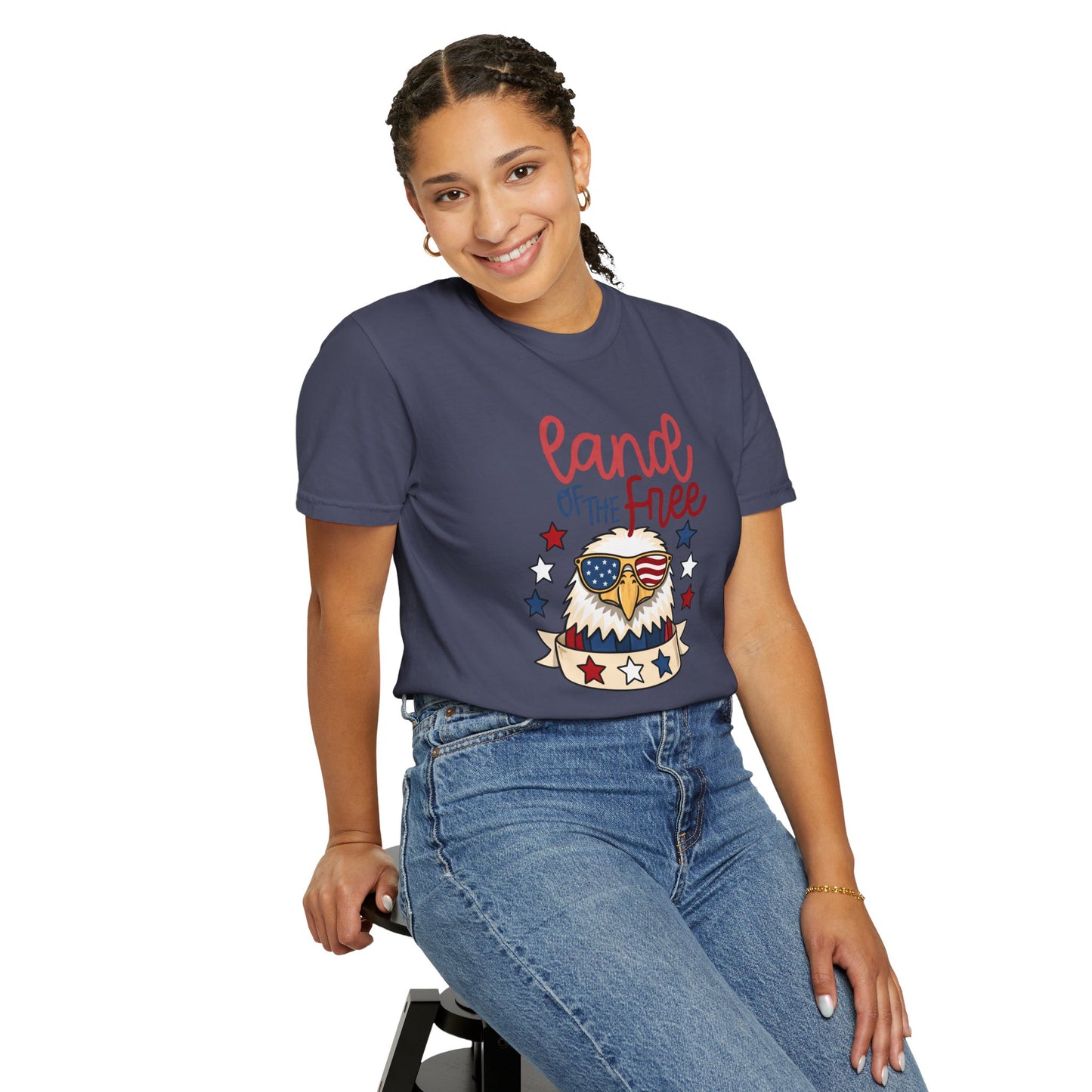 Land of the Free Eagle T-Shirt — Patriotic 4th of July American Flag Design