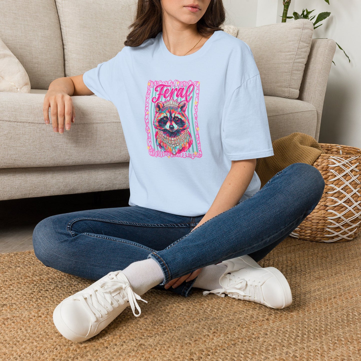 Feral Raccoon Gildan softstyle tshirt