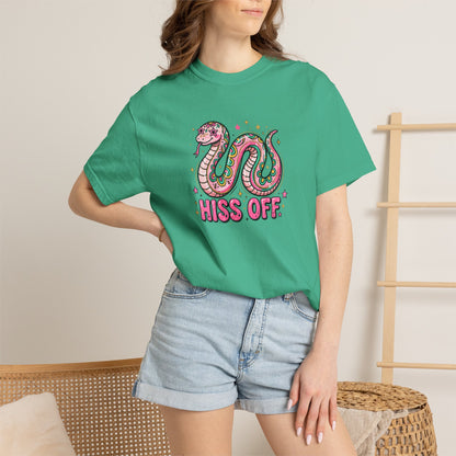 Snake "Hiss Off" Graphic T-Shirt — Retro Cute Reptile Tee