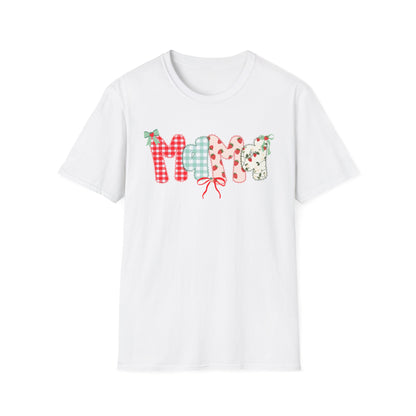 Mama Patterned Patchwork T-Shirt — Floral & Gingham "Mama" Design, Cute Mother's Day Gift