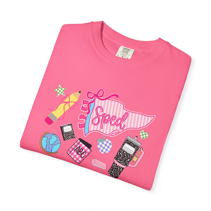 Retro Tech Collage T-Shirt — 'Speed' Graphic Tee for 90s Nostalgia