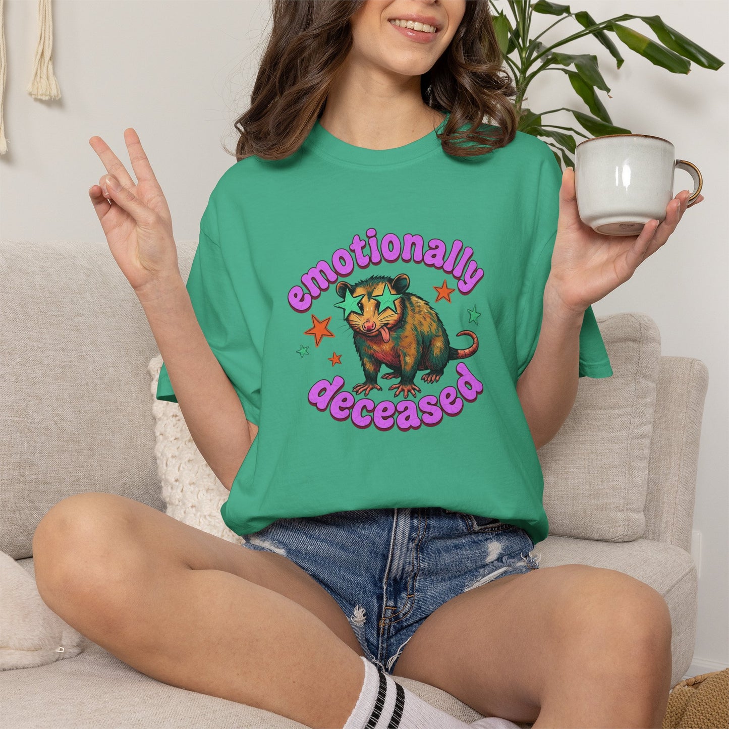Emotionally Deceased T-Shirt — Vintage Cat Graphic Tee