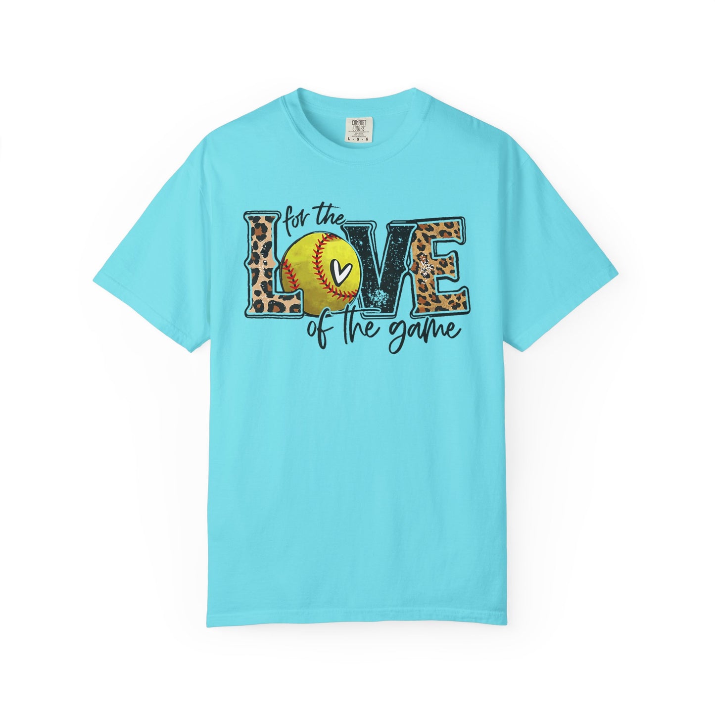 Love of the Game Softball T-Shirt — Leopard Print Tennis Ball Design
