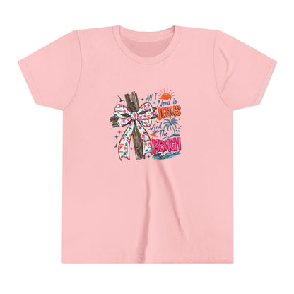 Youth Tee - All I Need is Jesus and the Beach Graphic Tee